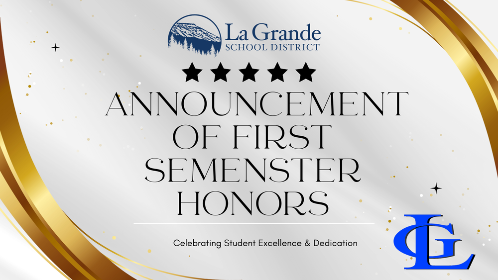 First Semester Honor Roll Announced with gold swirls