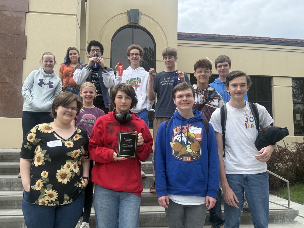La Grande math students at the end of the Math competition