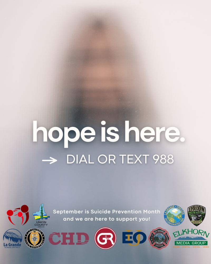 blurred image of a person with logos and text about hope is here
