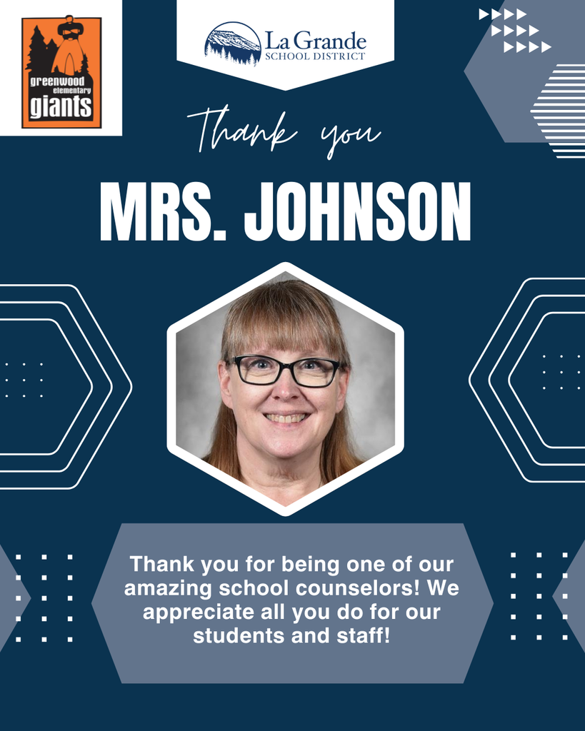 School counselor Mrs Johnson's photo and text thanking her for all she does