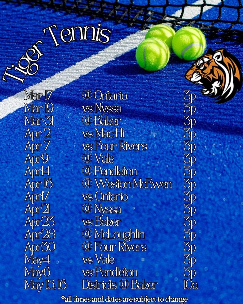 tennis schedule