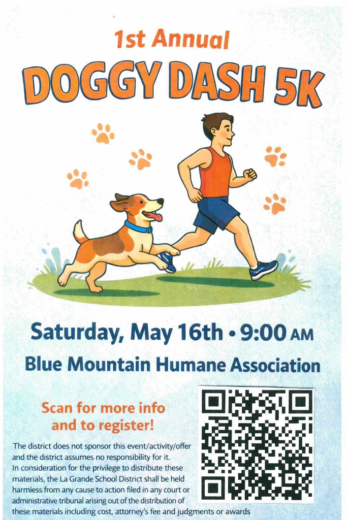 man and his dog jogging with text and QR code about the doggy dash 5K