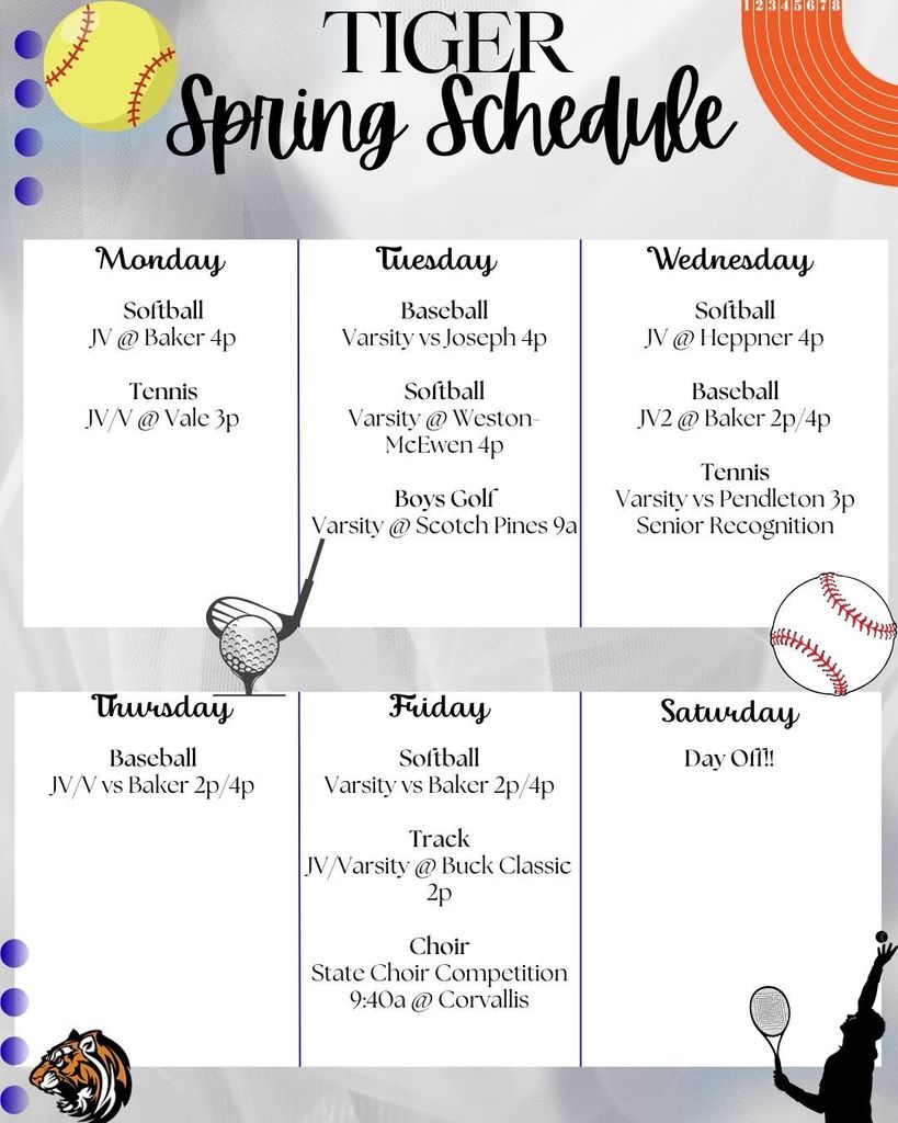 weekly schedule