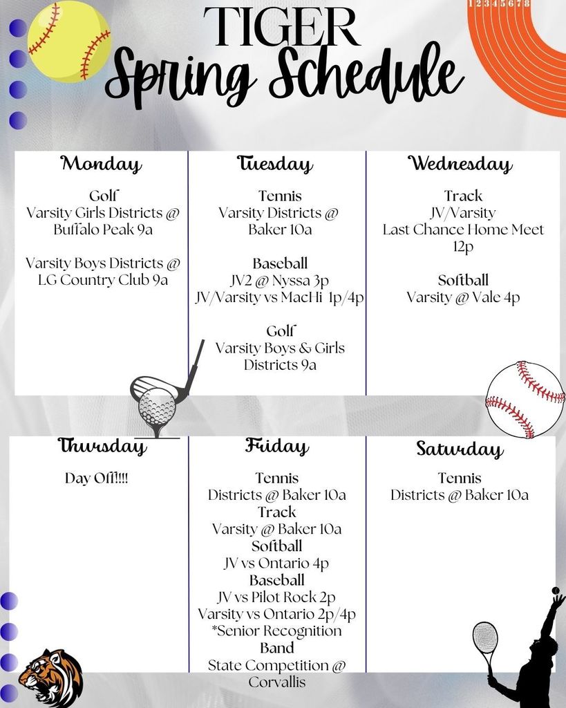weekly schedule