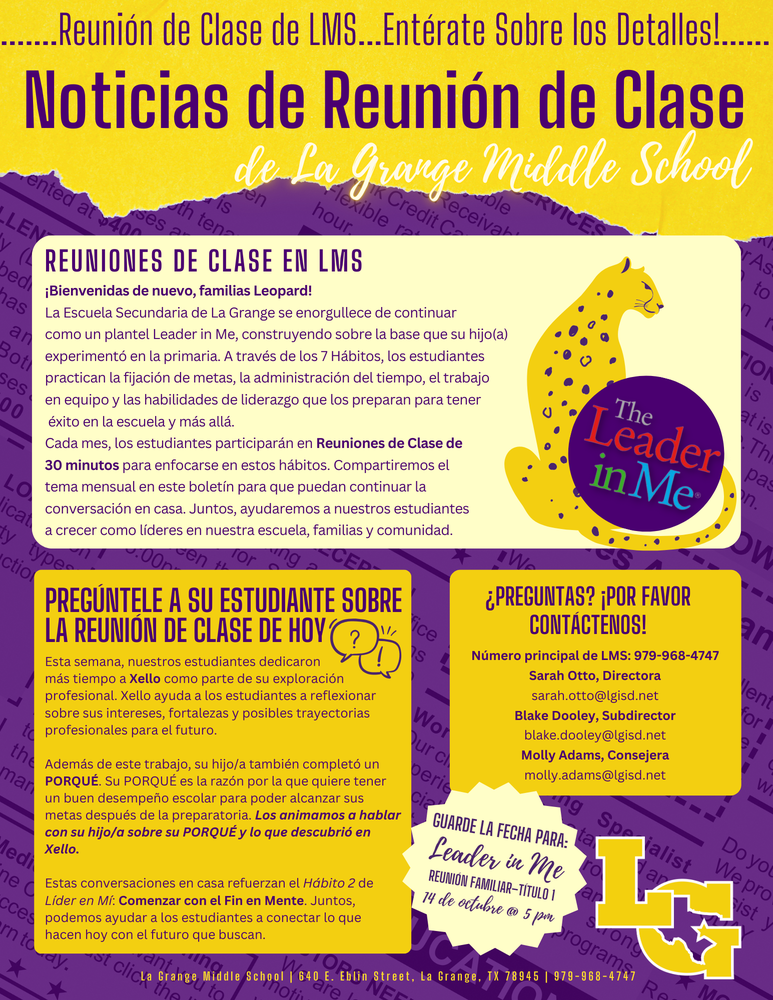 Noticias de Reunion de Clase!