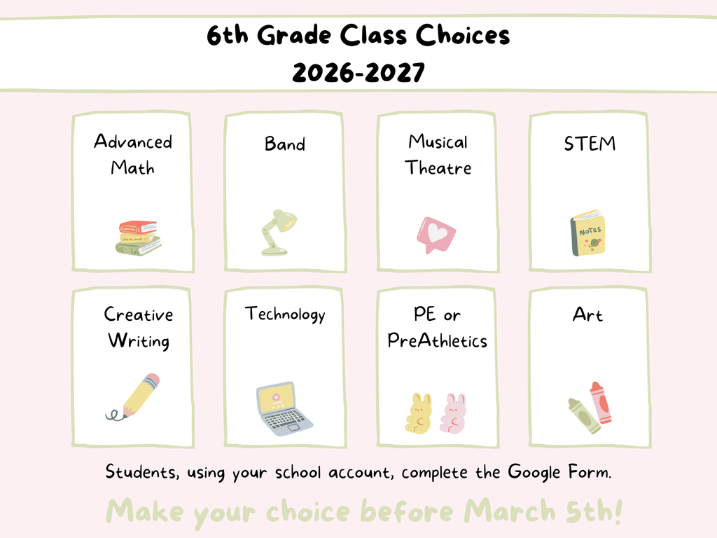6th Grade Class Choices