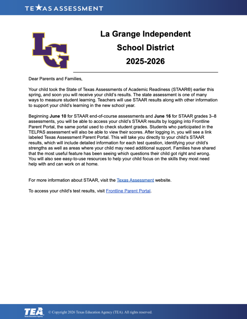 STAAR Release