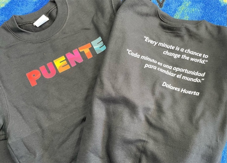 sweatshirt logo and quote