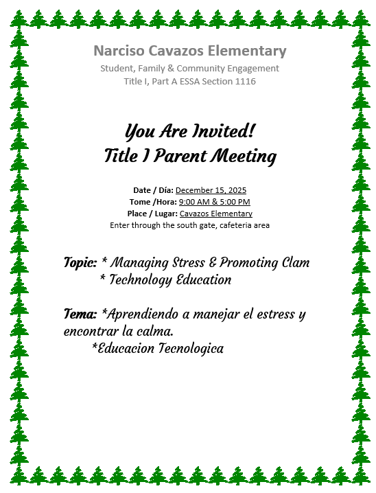 parent meeting flyer