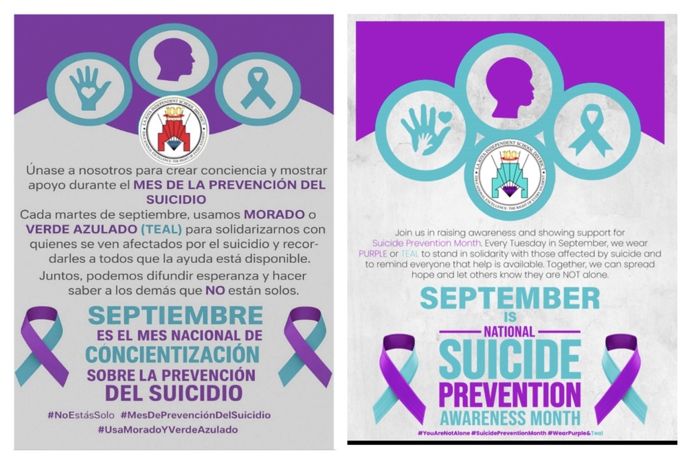 Suicide prevention awareness month flyer