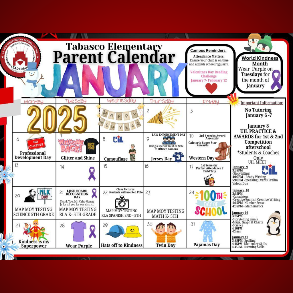 January Calendar