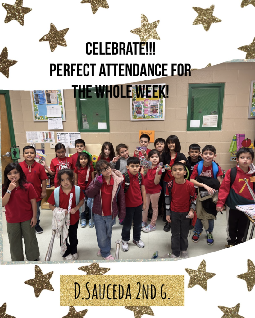 Mrs. Sauceda perfect attendance