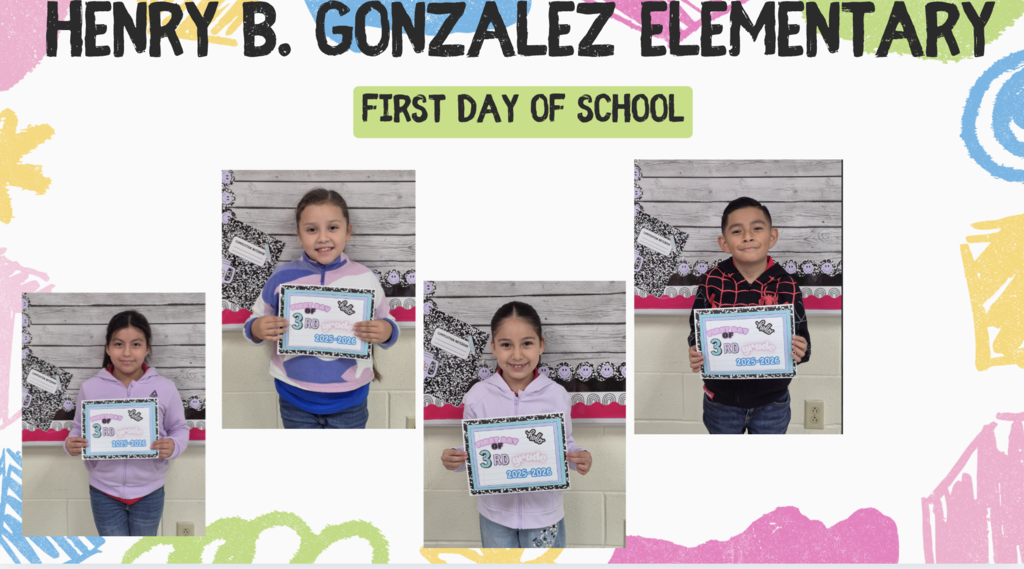 first day of school pictures at Henry B. Gonzalez