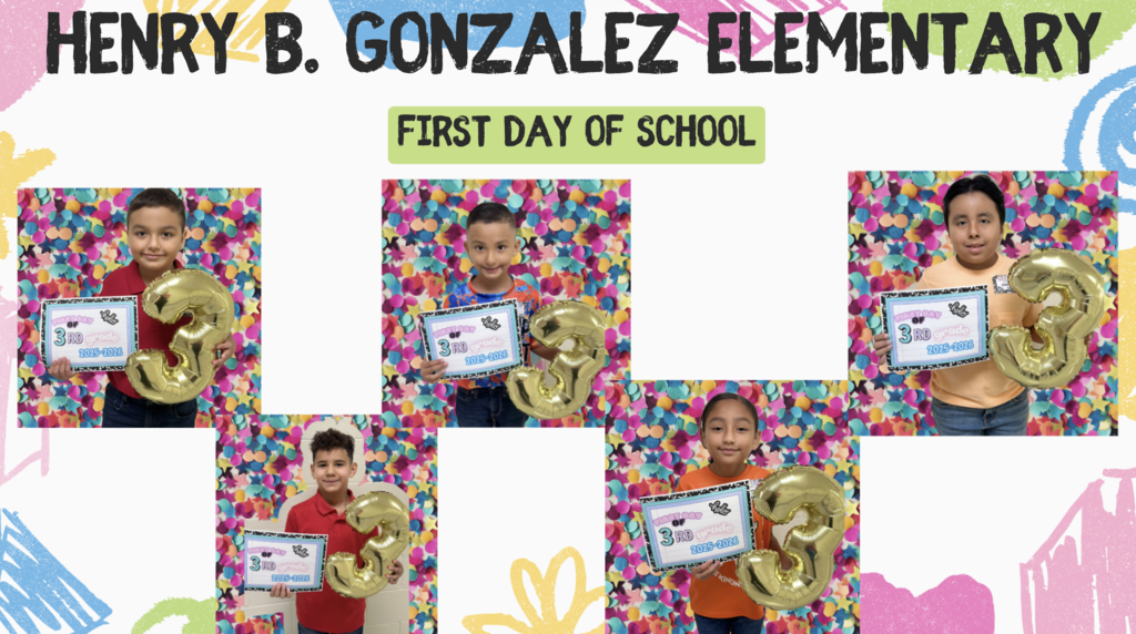 first day of school pictures at Henry B. Gonzalez