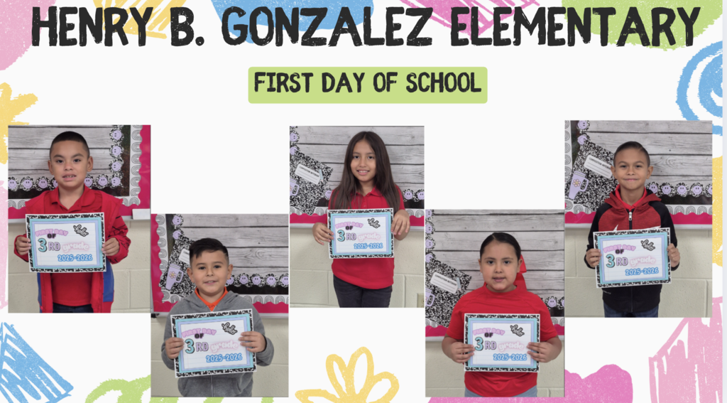 first day of school pictures at Henry B. Gonzalez