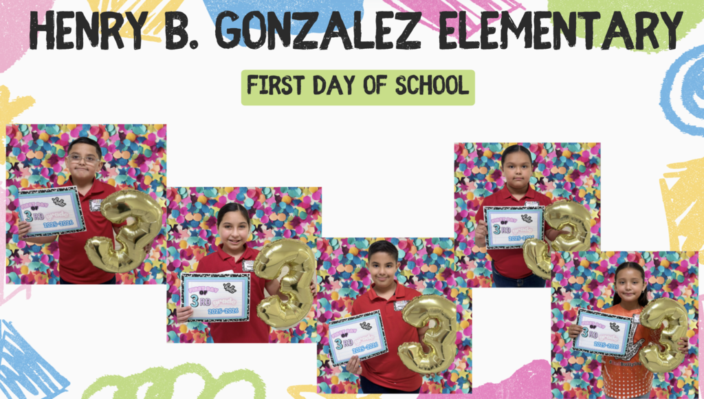 first day of school pictures at Henry B. Gonzalez