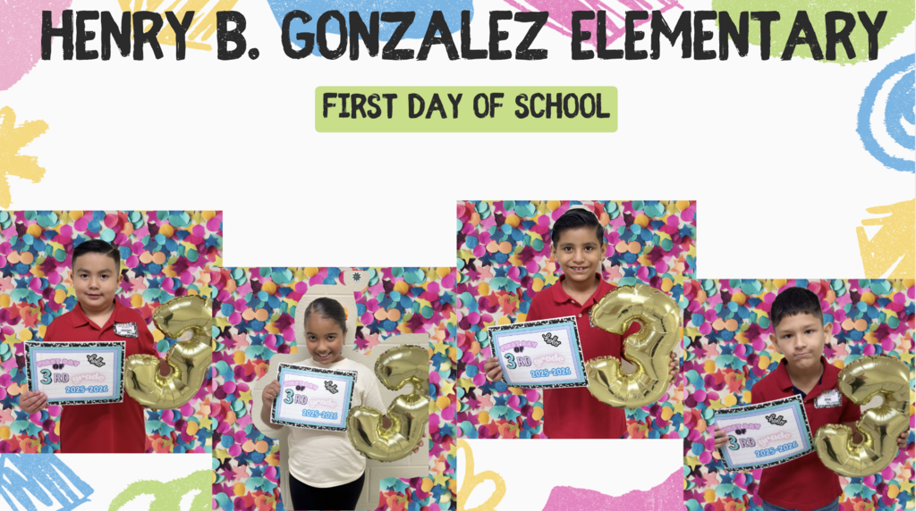 first day of school pictures at Henry B. Gonzalez