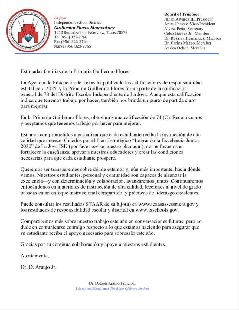 Accountability Letter