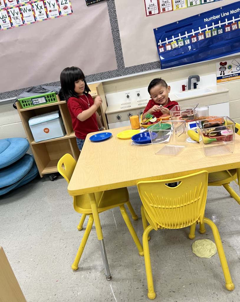 Ms. Y. Campos students learning letters