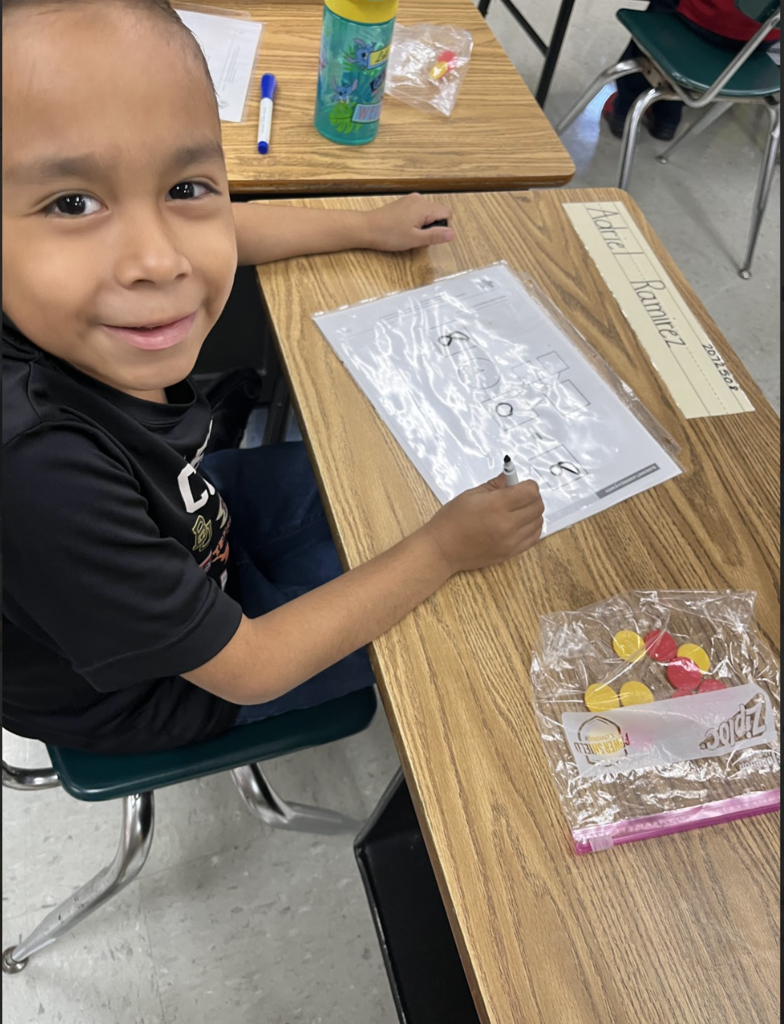 Ms. Sullivan students working with math using manipulatives