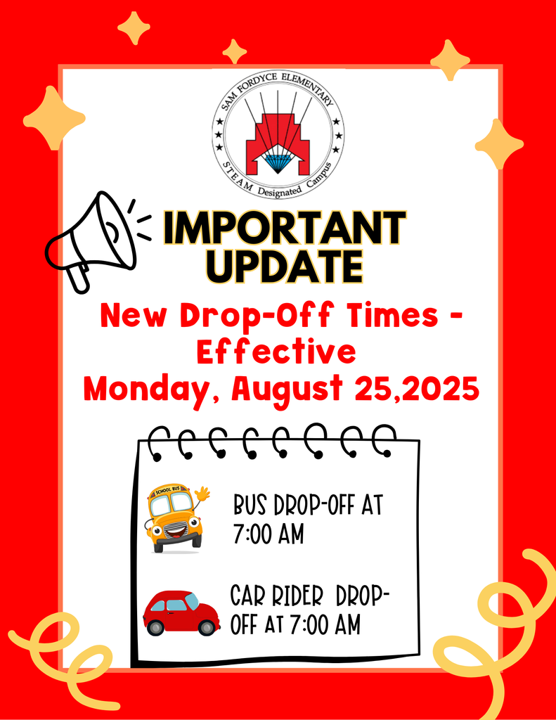 Updated times for Drop-Offs