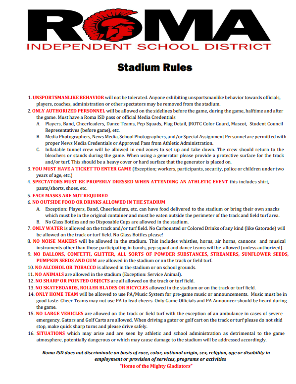 Stadium Rules