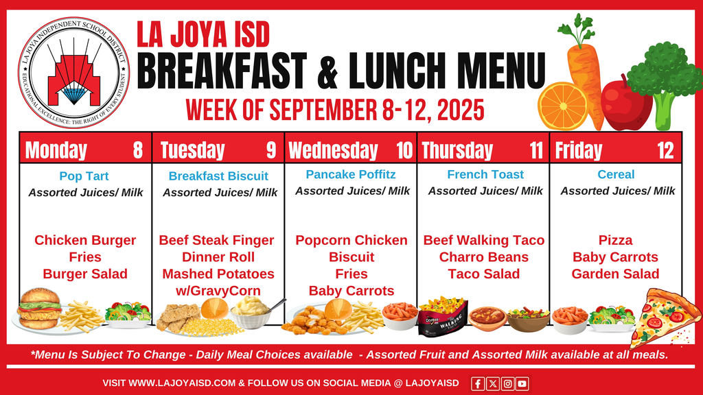 School Lunch Sept 8-12