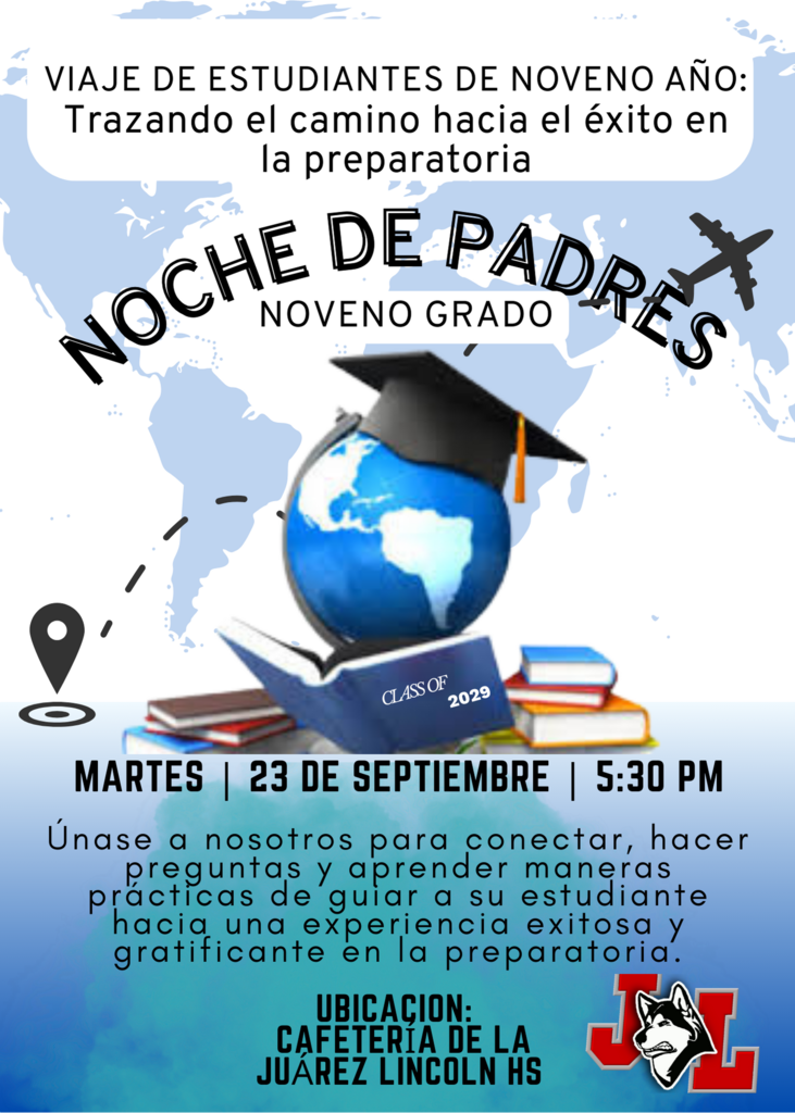 Freshman parent night meeting Sept 23 flyer in Spanish