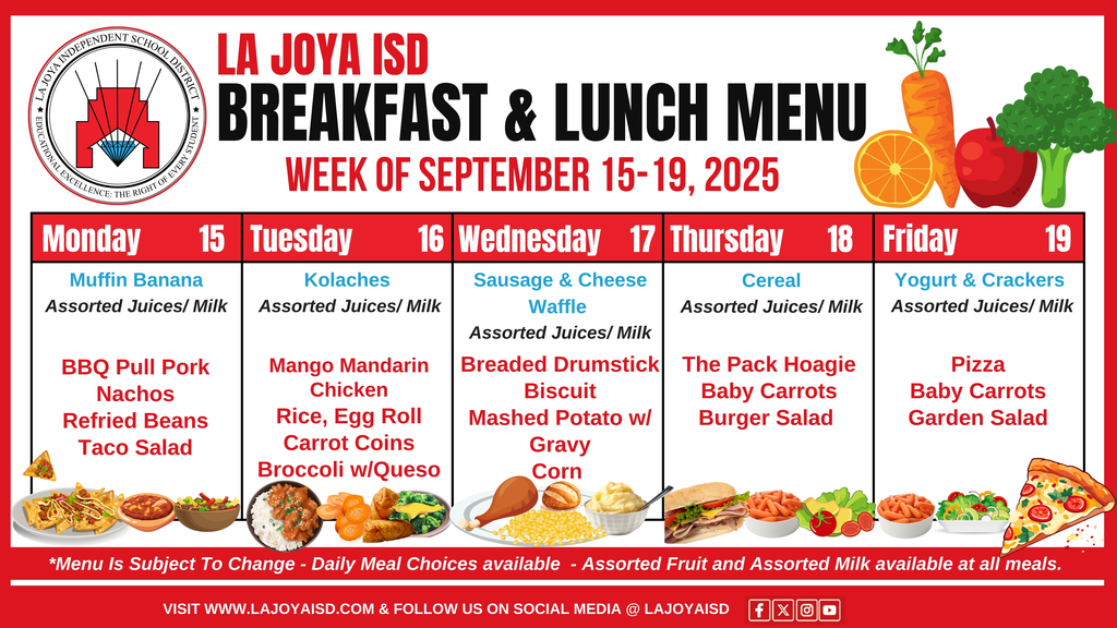 School Lunch Sept 15-19