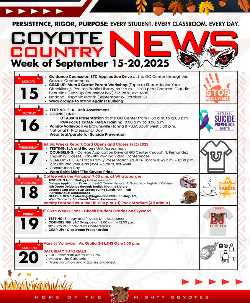 weekly agenda 