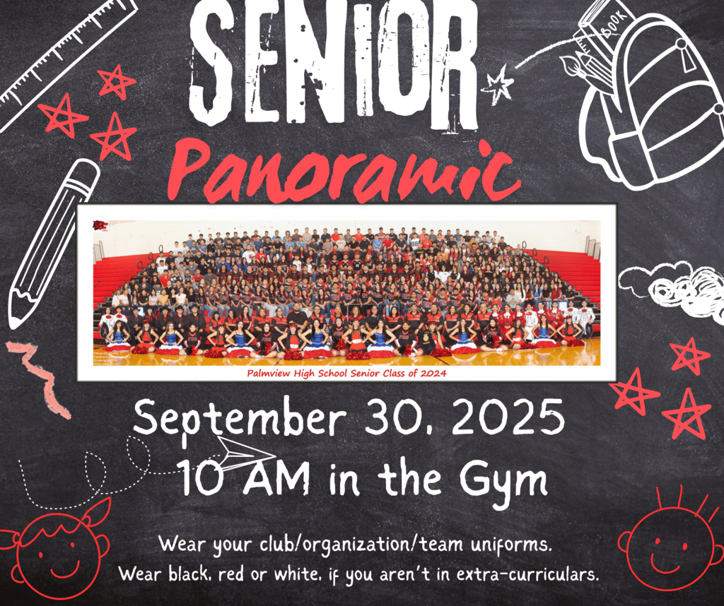 Senior Panoramic will be held on September 30, 2025 at 10 AM in the Gym