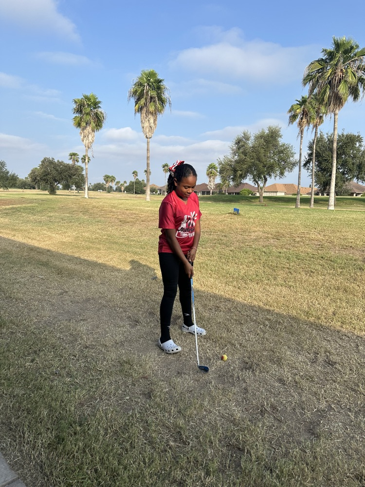 students playing golf 