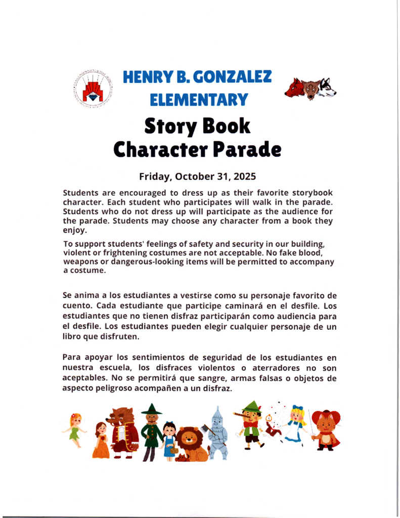 storybook character parade flyer