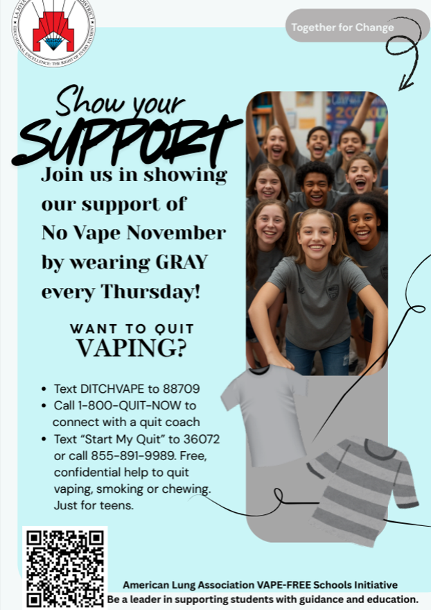 No Vape November support and wear Gray every Thursday!
