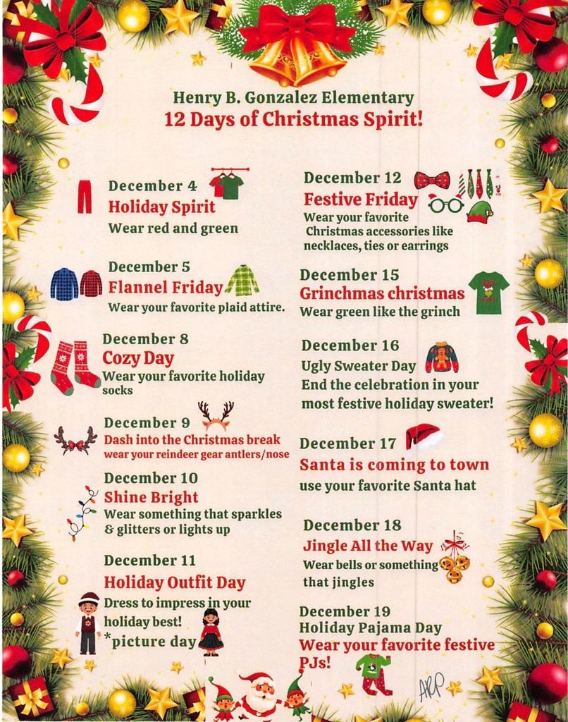 english 12 days of christmas flyer