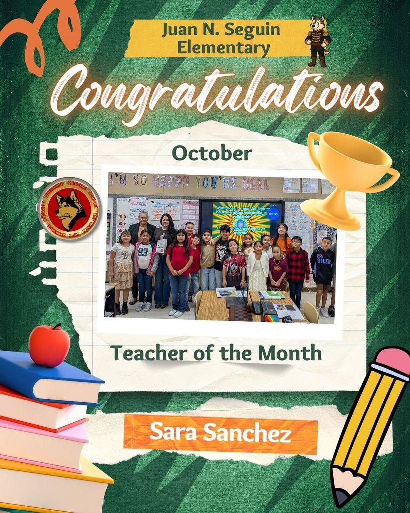Green and Gold Illustrated Student of the Month Instagram Post