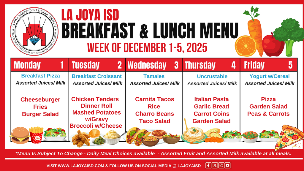  School Lunch August Dec. 1-5