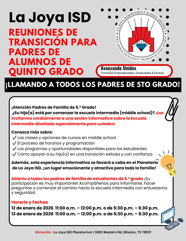 Spanish_ 5th Grade Parent Transition Meetings