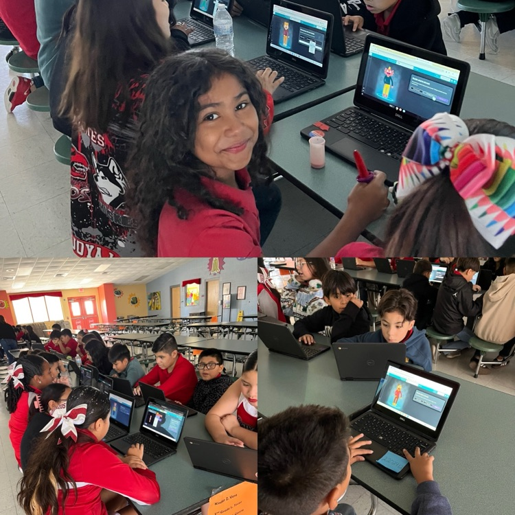 students coding on the computer 