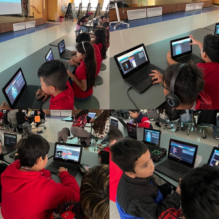 students coding on the computer 