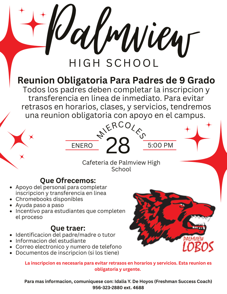 Mandatory 9th Grade Parent Meeting