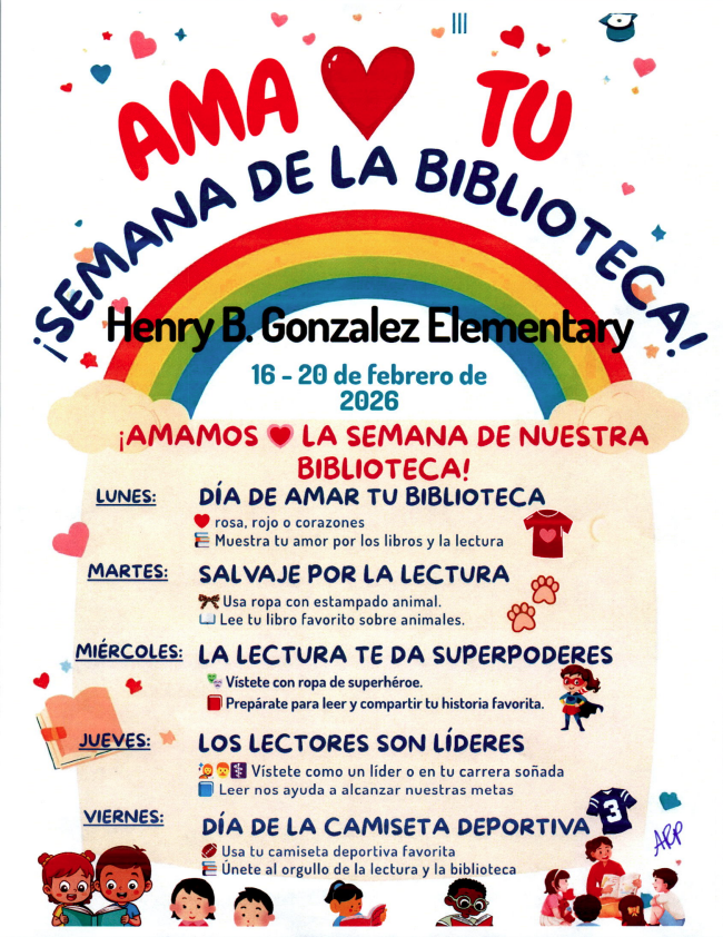 Love your library week flyer with different attire themes