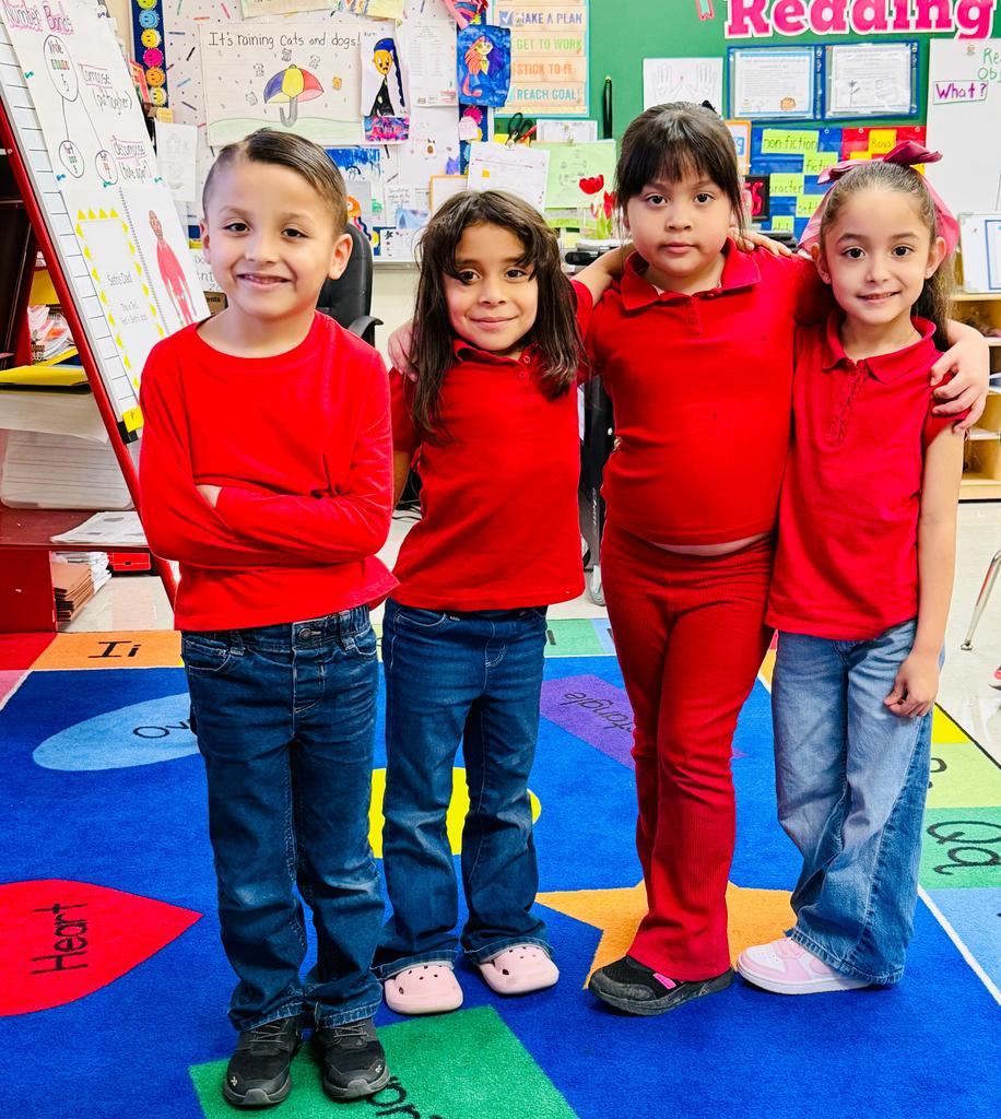 Students wore red and hearts to celebrate love your library week