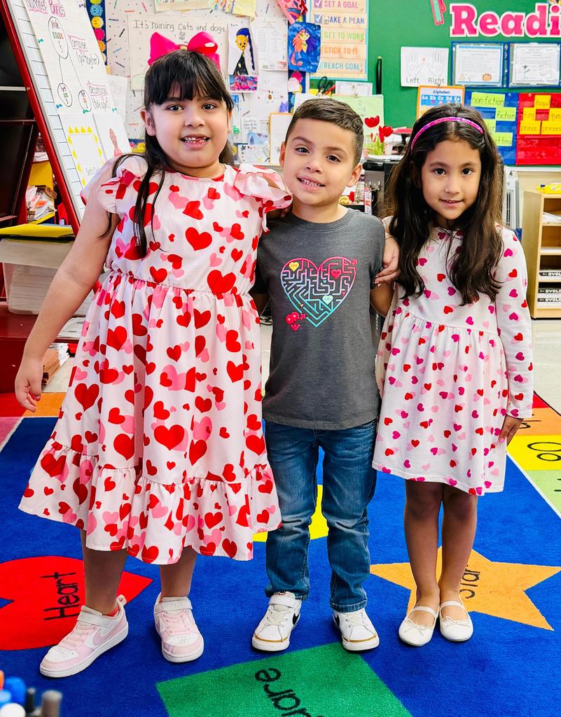 Students wore red and hearts to celebrate love your library week