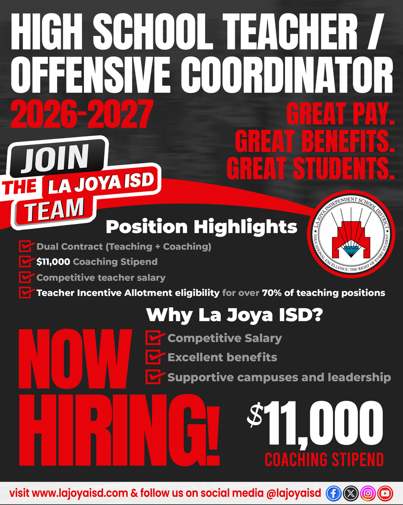 HIGH SCHOOL TEACHER OFFENSIVE COORDINATOR NOW HIRING