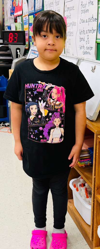 student wearing favorite artist shirt