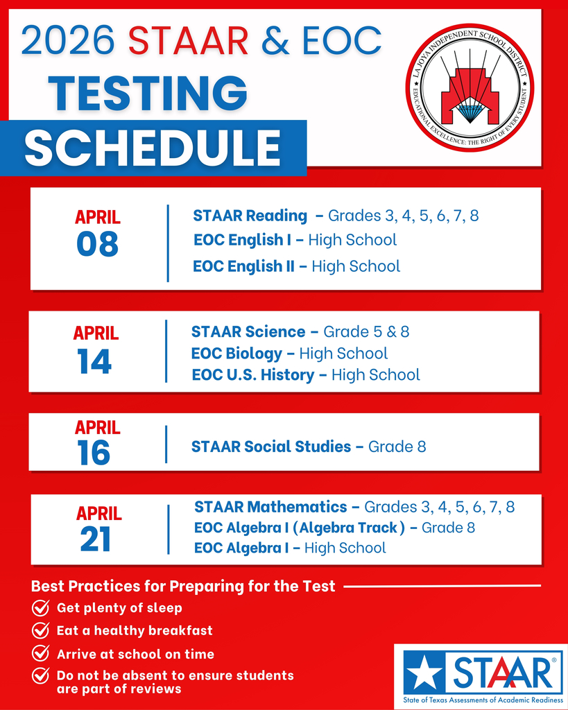 2026 STAAR Testing Dates