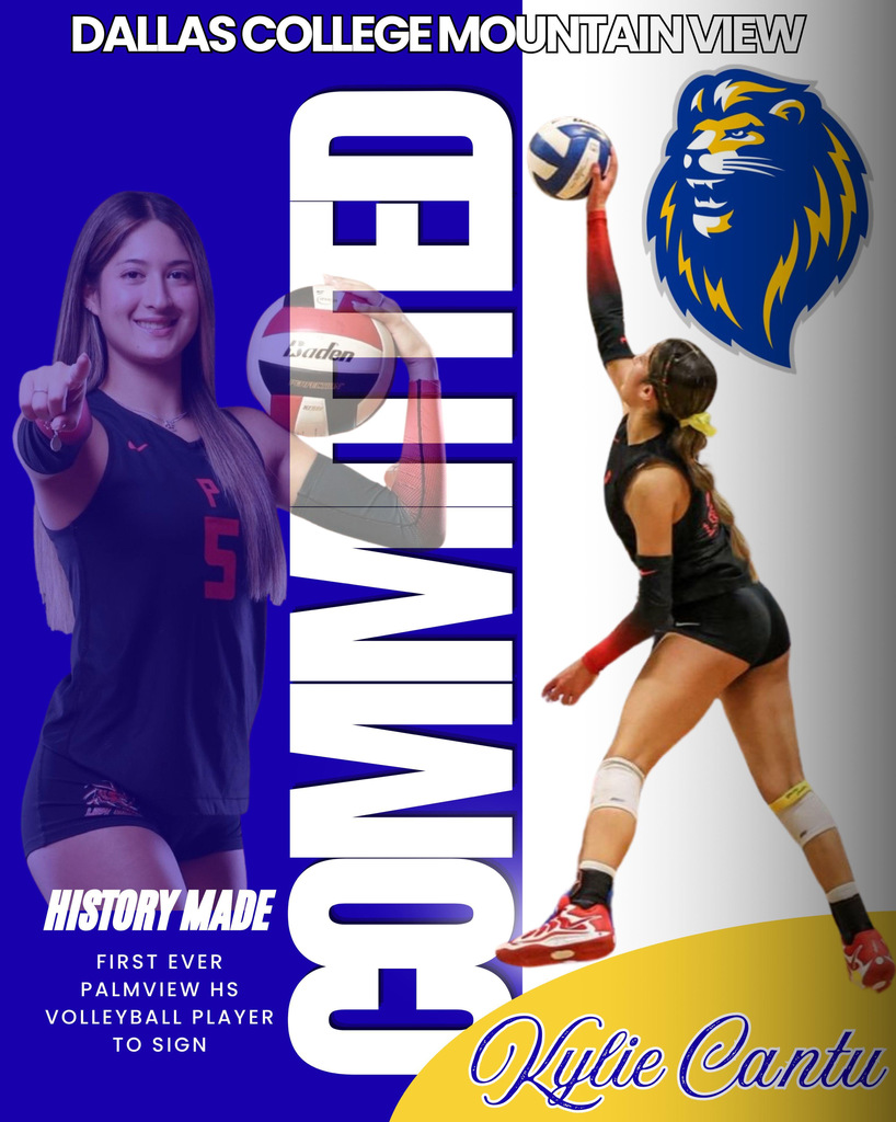Kylie Cantu becomes the first volleyball player in school history to sign, committing to Dallas College Mountain View!