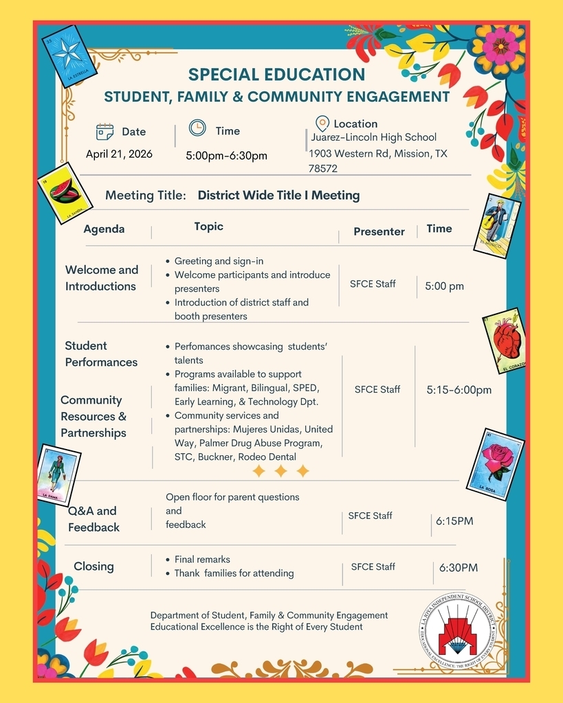 Special Education Department  Meeting Agenda 