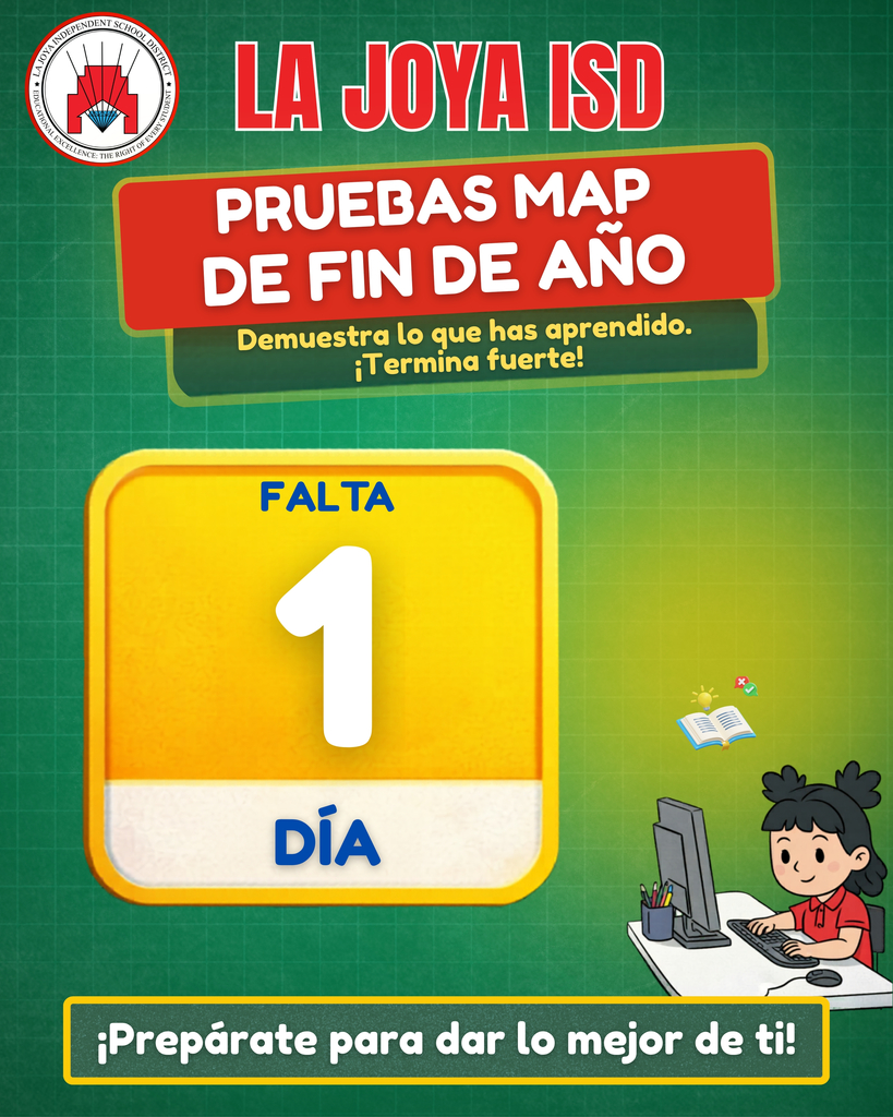 Solo 1 Dia para las Pruebas de MAP de Fin de Año